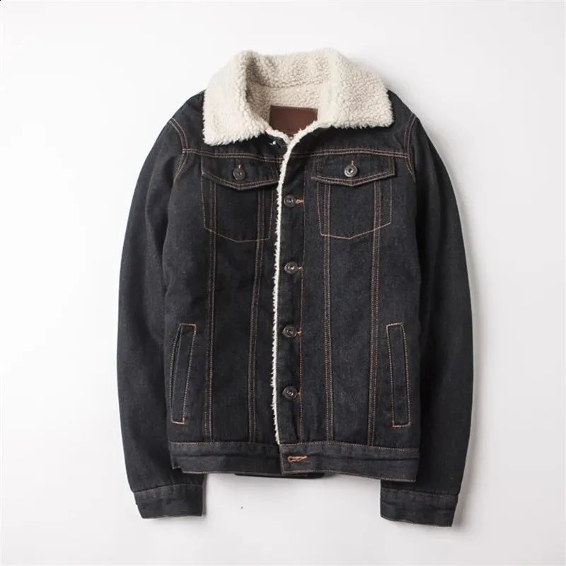 XingDeng Men Winter Fashion Cowboy Jacket Trendy Warm Fleece