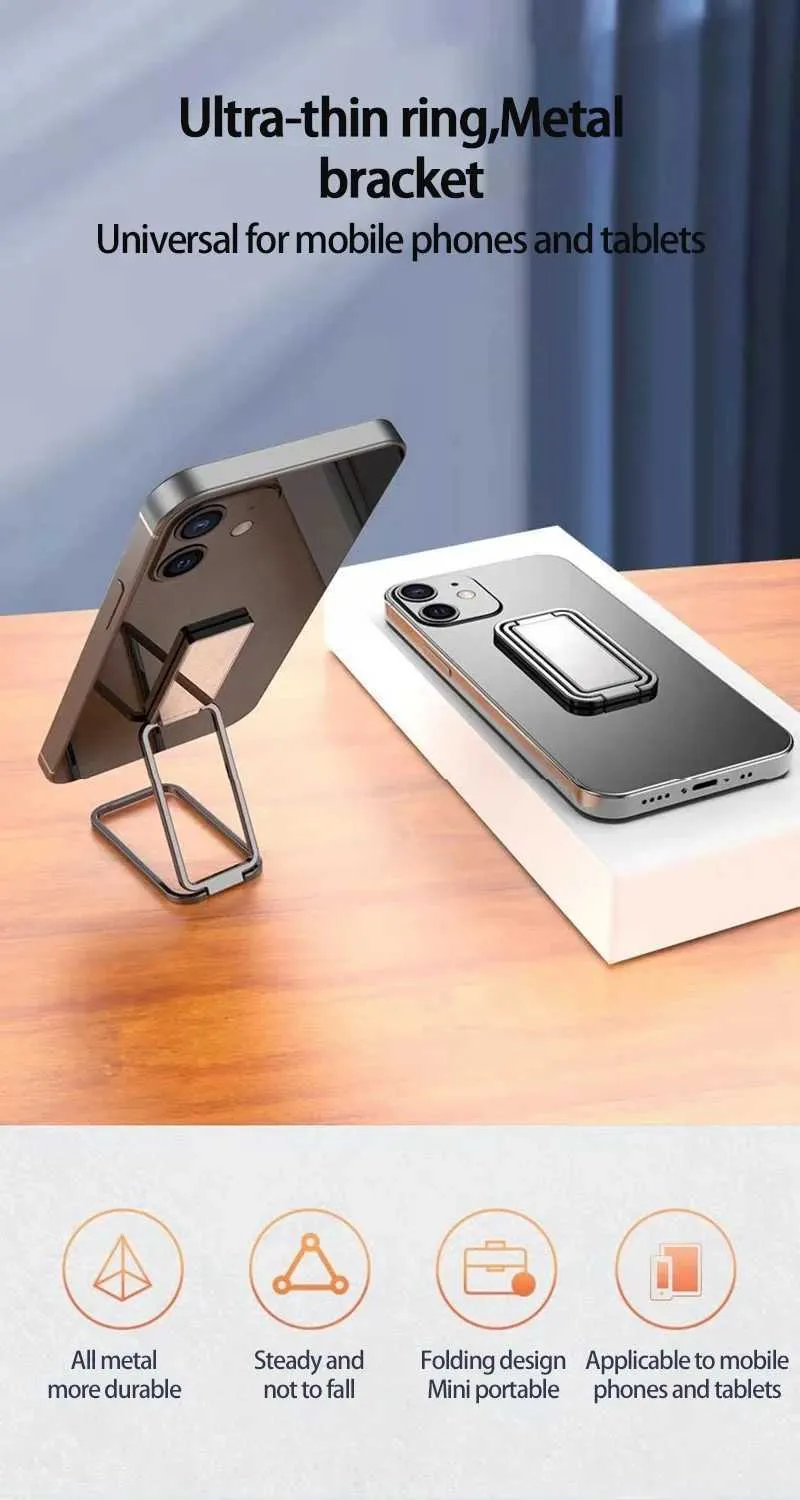Supporto da tavolo retrattile con fibbia ad anello pieghevole, supporto magnetico in metallo per auto, supporto per telefono cellulare M240725_voghion.com