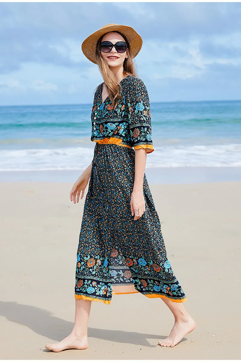beach dresses for women over 50 Nox Anabel 8302 - Long A-line Dress