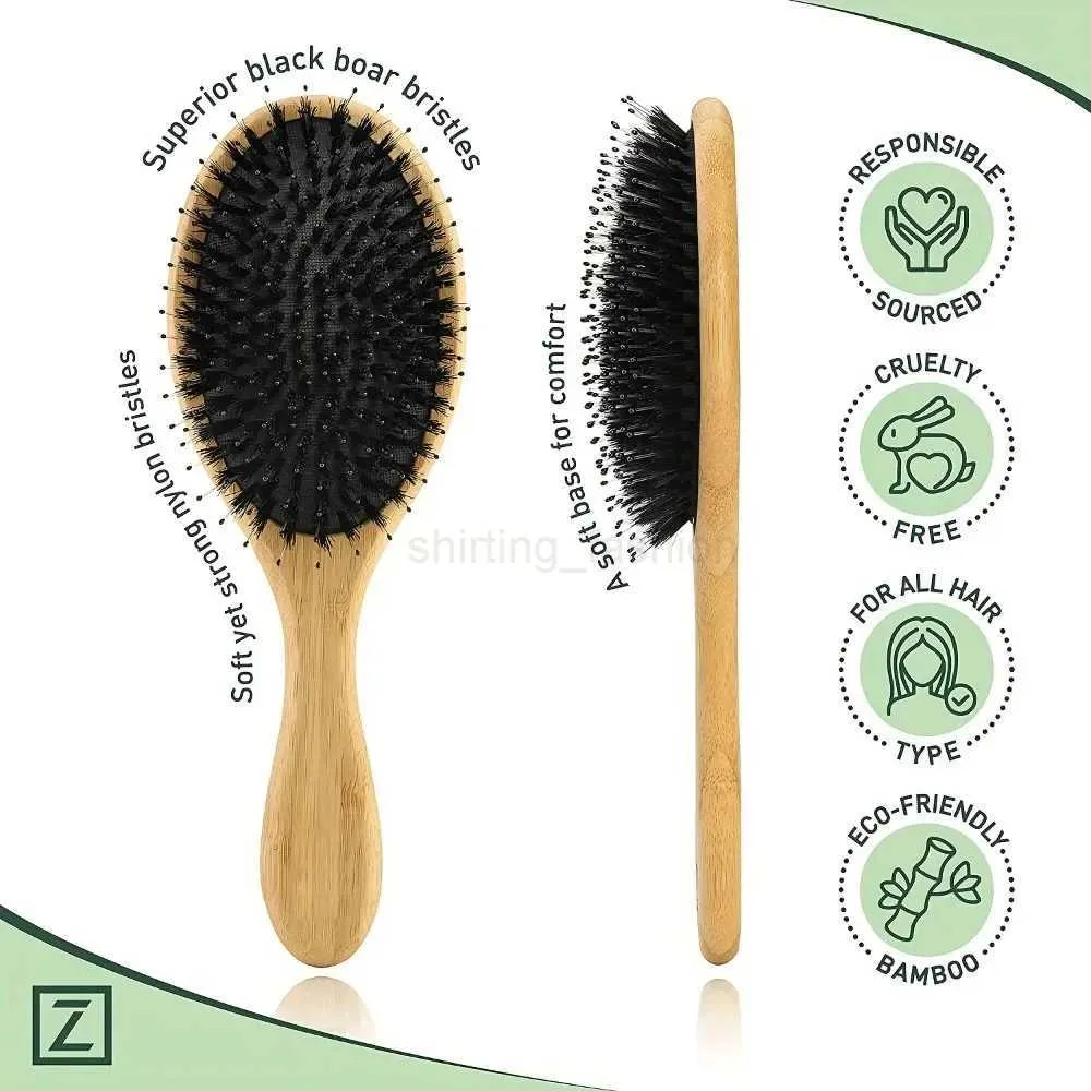 Brosse à Cheveux Soies De Sanglier & Manche Bambou - Anti-Static & Massage Cuir Chevelu