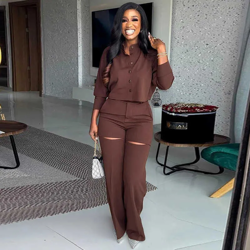Women's Two Piece Pants Set Spring Casual Polyester Long Sleeve Shirt and  Wide Leg Pants from Dhgate Women's Two Piece Pants - price 17.64