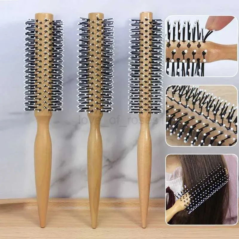 Mini Round Hairbrush for Curly Thin Hair Styling Rolling Comb