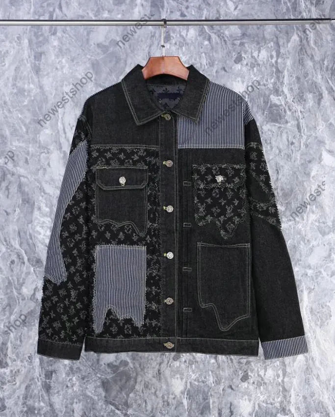 「早い者勝ち」Lidnm 21ss DOUBLE JACQUARD JACKET Luxury Splicing Jacquard Denim Jacket - Premium Quality