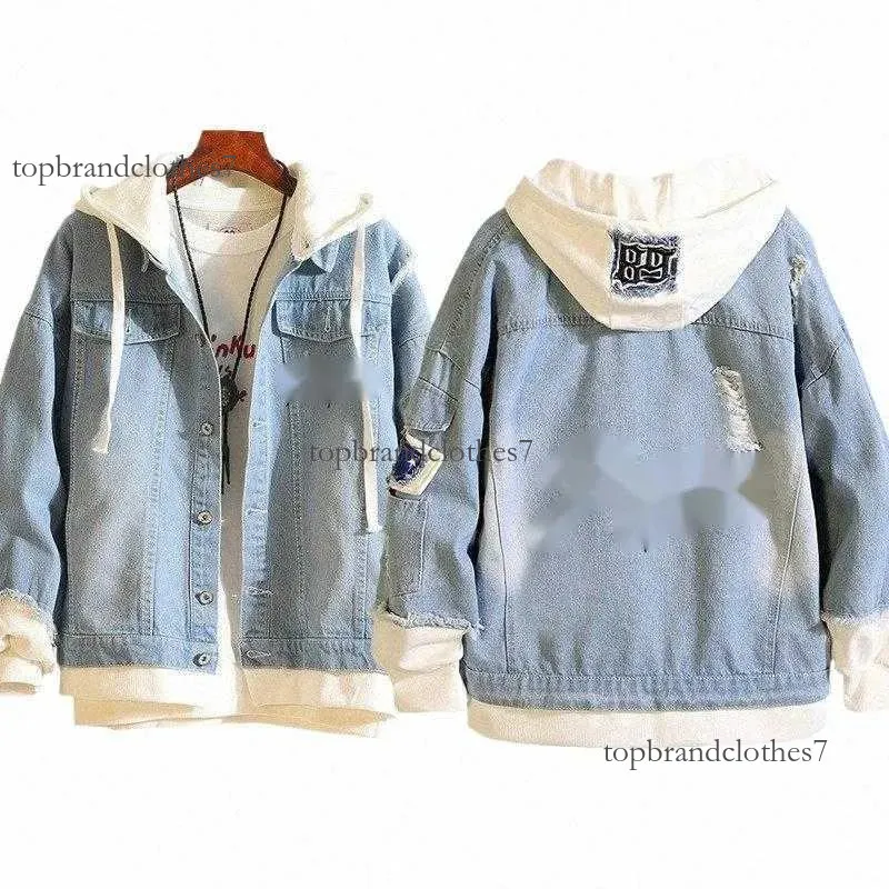 DHgate.com:Trendy Kpop Baseball Jacket: Y2K Denim Hooded