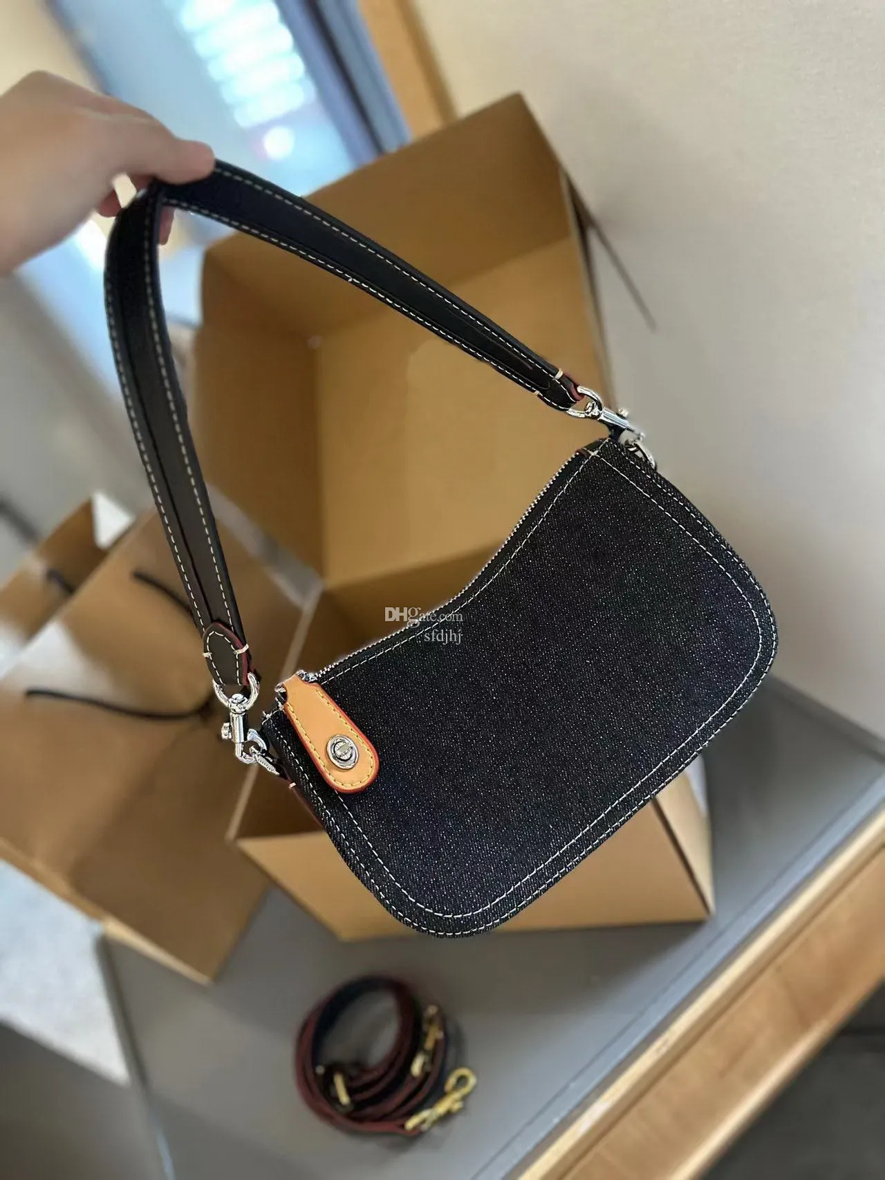 Luxury Tote Bag Designer Black Crossbody Purse For Women, Stylish