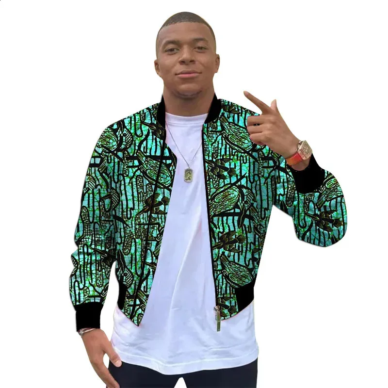 Vibrant African Print Men's Short Coat: Stylish Nigerian Fashion Bomber  Jacket