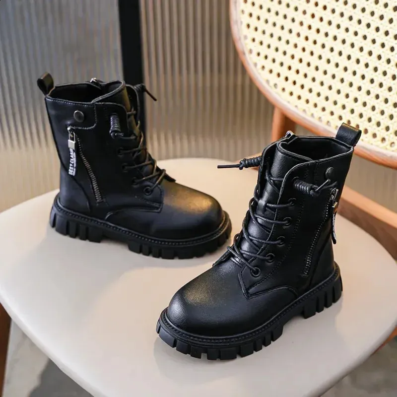 DHgate Chic PU Leather Short Boots for Girls Casual Simple Princess Style Narrow Band Baby Kids Maternity