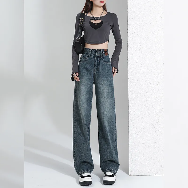American High Street Straight Jeans For Women In Spring And Autumn