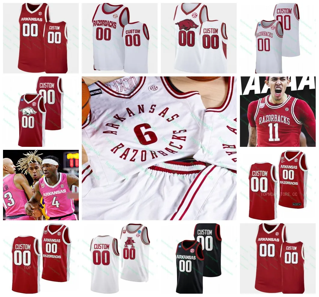 Arkansas Basketball Jersey Anthony Black Ricky Council IV Nick Smith Jr. Davonte Davis Trevon Brazile Arkansas Jerseys Custom