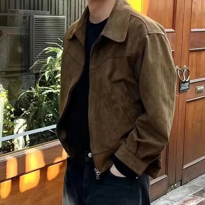 Men's Retro Street Clothing Bomber leather jacket Men's Retro Street Clothing Bomber leather jacket