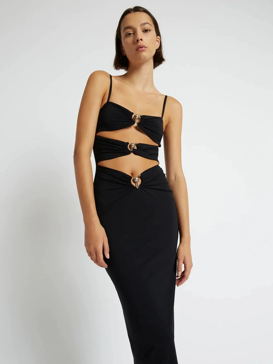 sleeveless bandage bodycon dress Bodycon Collection White Pearl Bandage Midi Dress, L