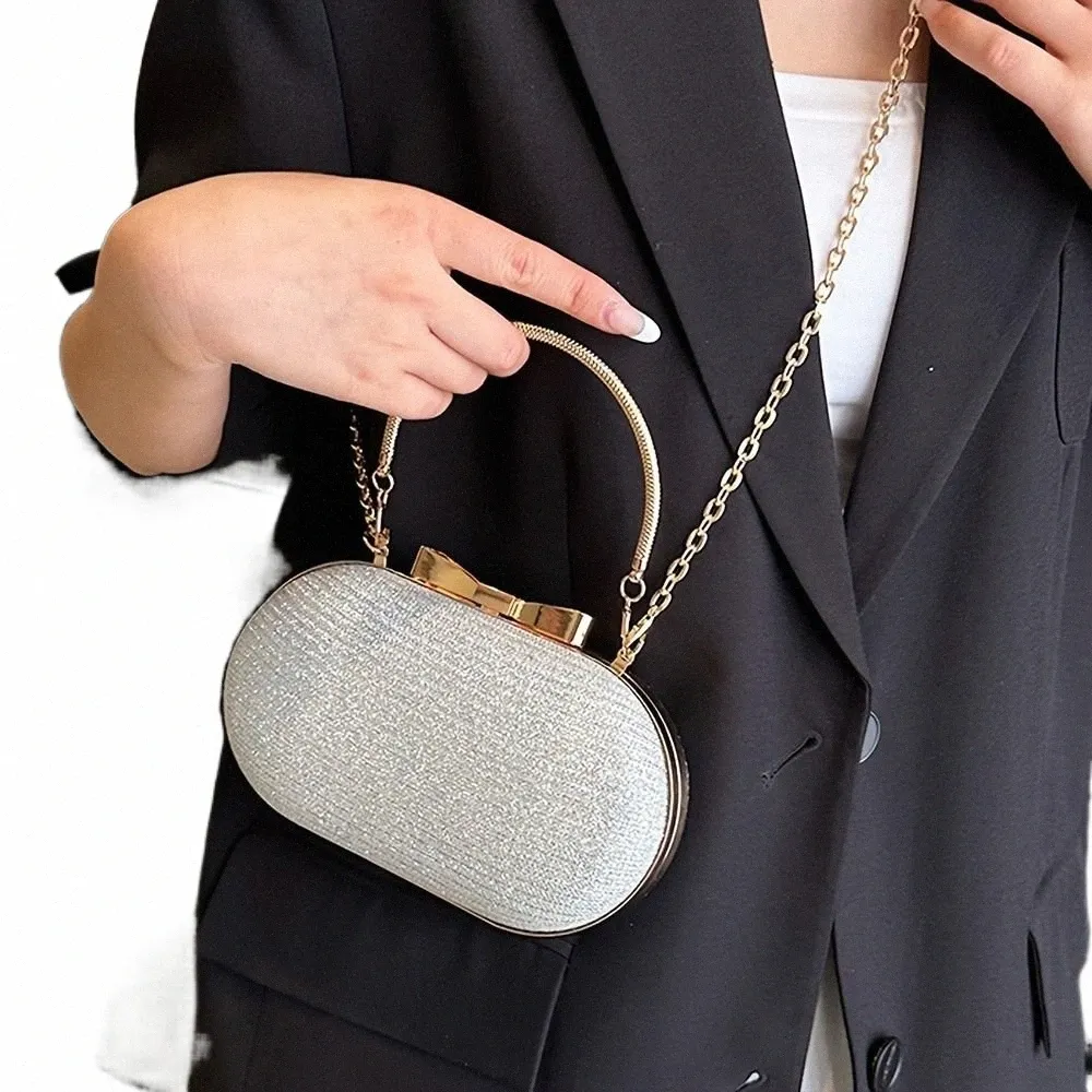 Sparkling Evening Clutch: Women's Glitter Handbag with Rhinestone Chain,  Party Prom Box Bag, Elegant Shoulder Bag Purse