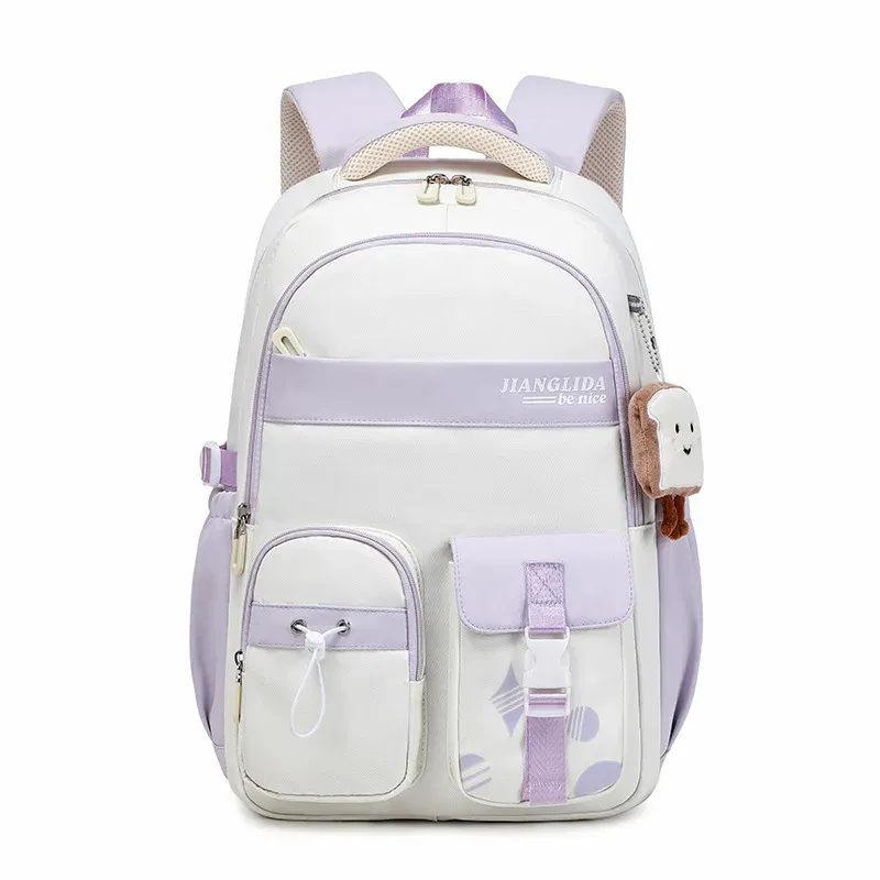 Cute Aesthetic Backpack For Girls With Lunch Box - School Backpack Set For Kids, Large Capacity