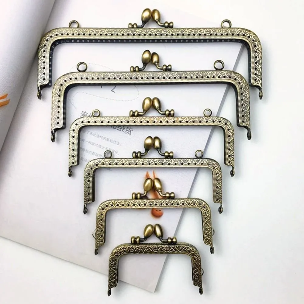 Uxcell 5Pcs Metal Purse Frames – 8.07 Inch Gold Tone Kiss Lock Clasp Frame For DIY Coin Purses, Bags