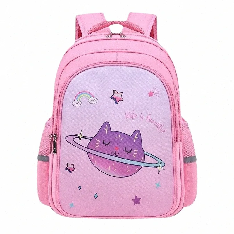Cute Cat Backpack for Girls 2024 Kawaii Waterproof School Bag with Primary Bookbag