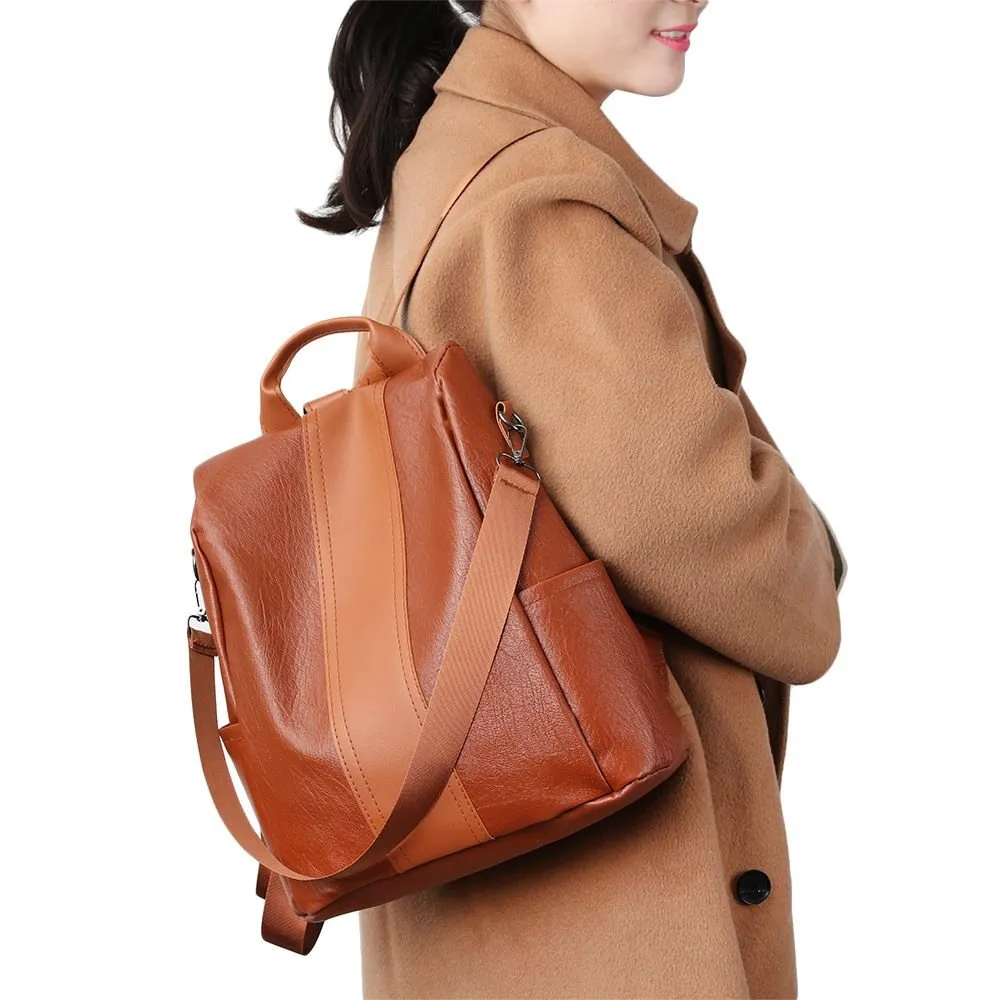 Large Capacity Unisex Travel Rucksack Brown Backpack With Zipper Closure, NEW High Capacity Canvas Travel Backpack 23L - Front Pocket  main image 3
