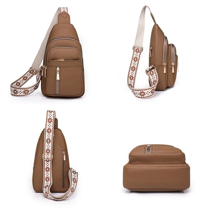 Amazon.com: Women's Casual PU Chest Bag Single Shoulder
