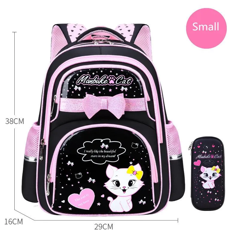 DHgate Cats Cuddle PU Leather Orthopaedic Waterproof School Backpack for Girls Bags Luggage Accessories