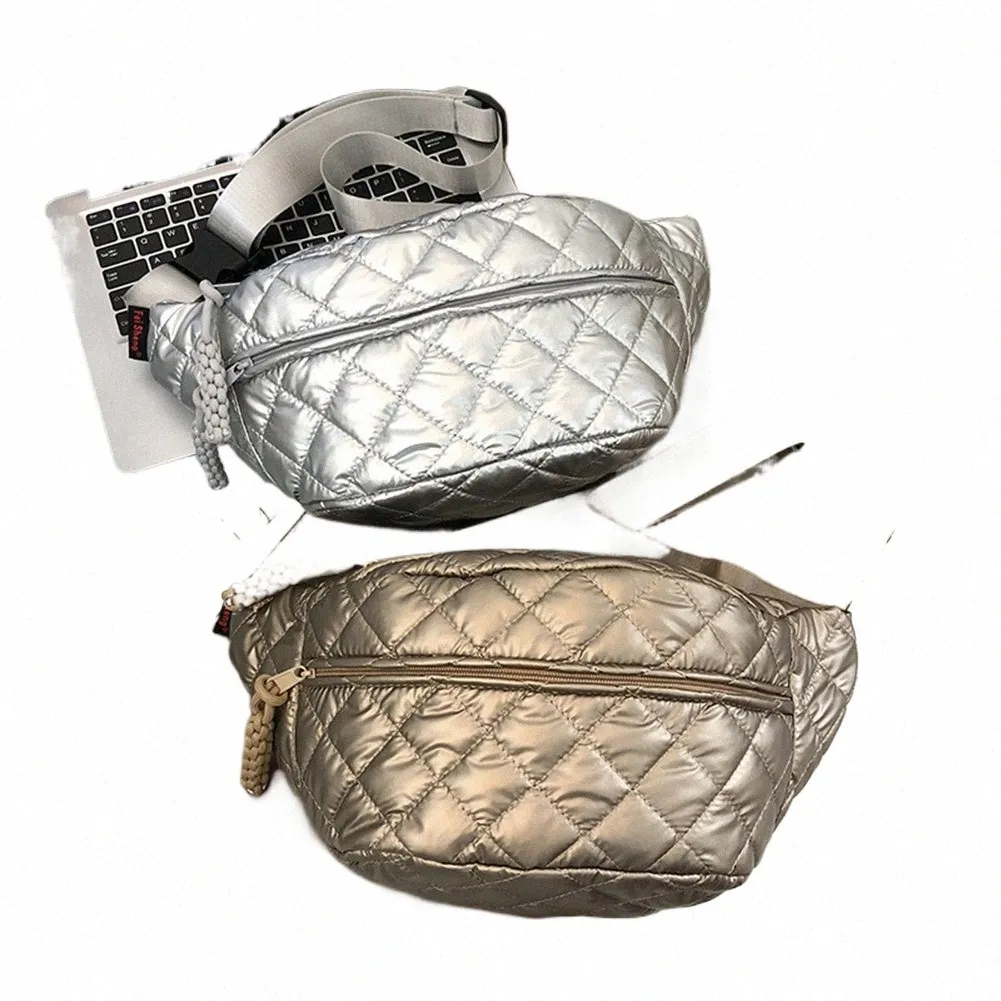 2024Quilted Chest Bag with Adjustable Strap Water Resistant Crossbody Purse Casual Shoulder Bag for Women Perfect for Travel Hiking and Cycling