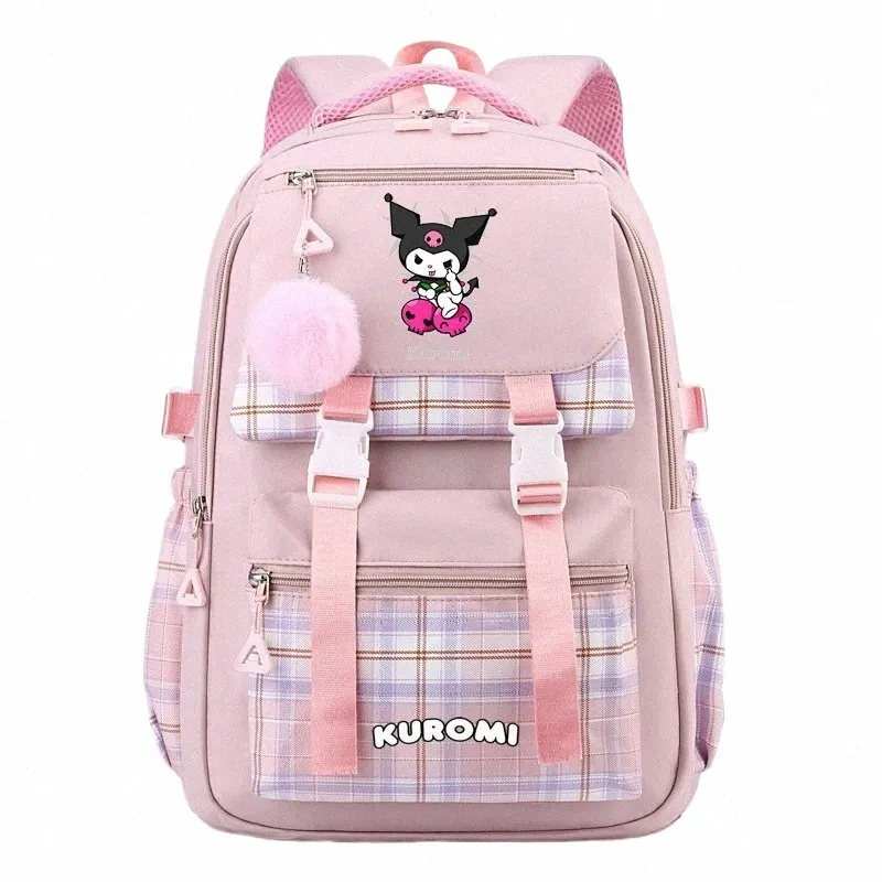 Kawaii Kuromi Backpack Cute School Bag for Girls, Waterproof