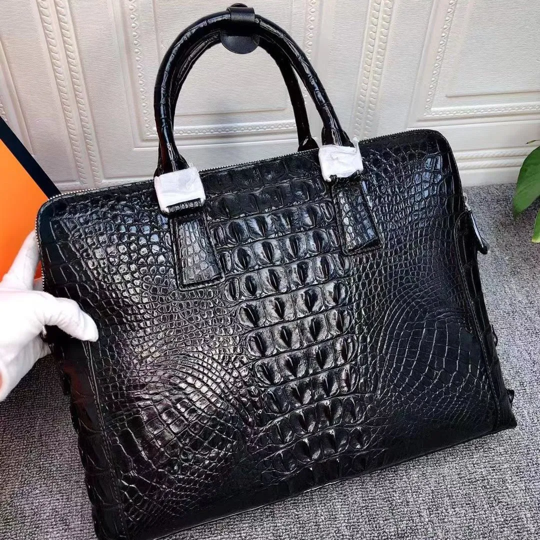 crocodile leather briefcase