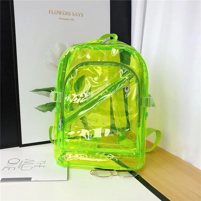 DHgate Candy Colored Transparent PVC Backpack Stylish Womens Jelly School Bag Bags Luggage Accessories