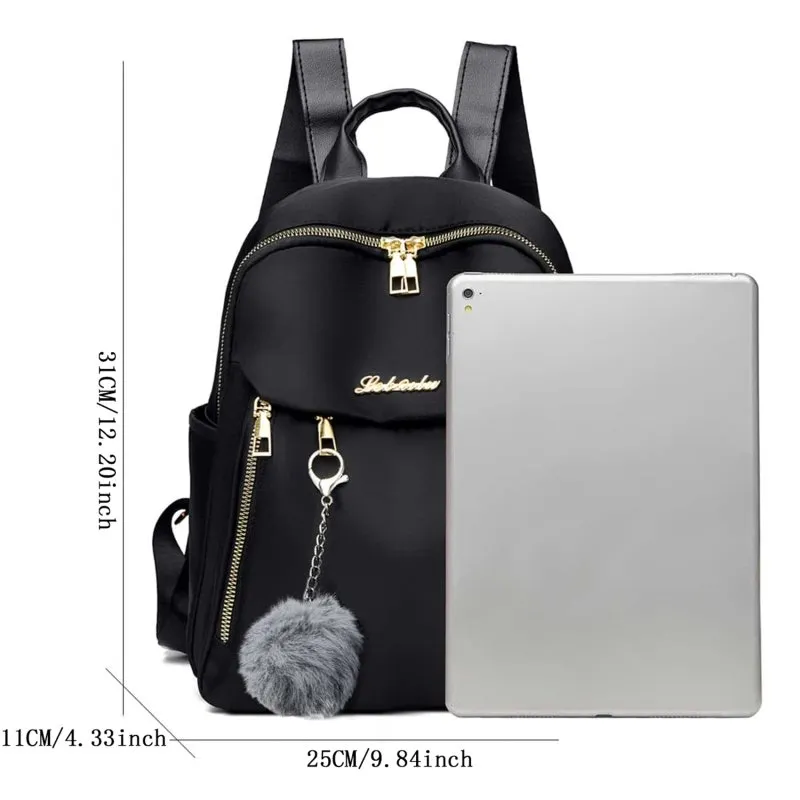 Travel Backpack Waterproof Oxford Shoulder Bag for Women Black 2024