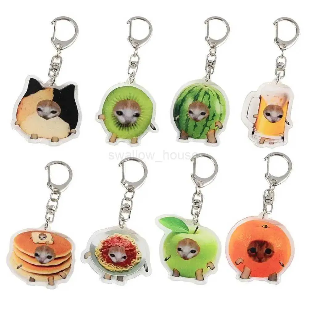 小物 ANIMAL HEAD KEYCHARM Apple-shaped Cat Head Keychain: Cute & Quirky Bag Accessory