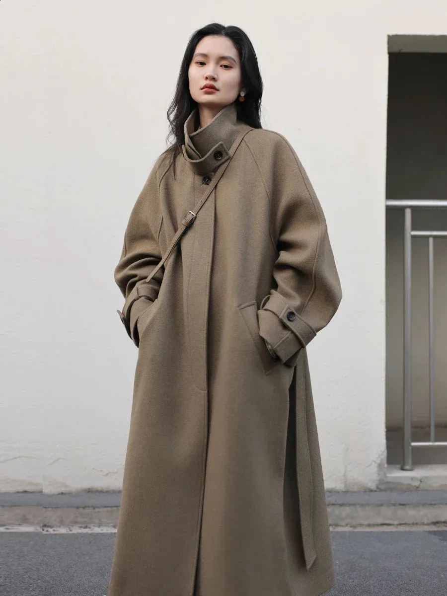 CHIC VEN Women's Long Trencn trench coat with Standing