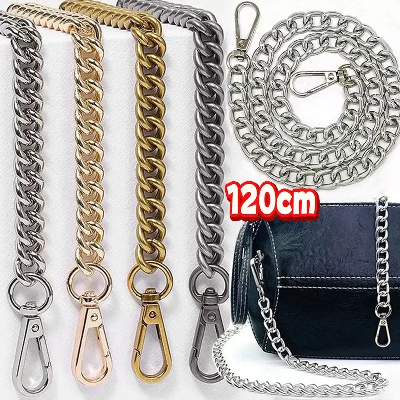 100-120CM Replacement Women Luxury Wide Metal Chain Bag Strap 100-120CM Replacement Women Luxury Wide Metal Chain Bag Strap