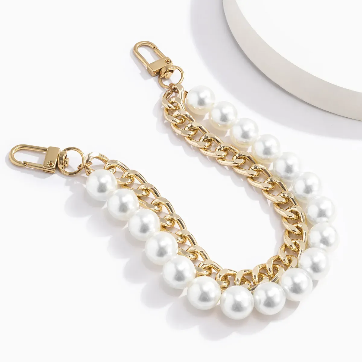 DHgate Pearl Chain Bag Strap 24 cm Imitation Pearl Beaded Purse Handle Replacement Strap Bags Luggage Accessories