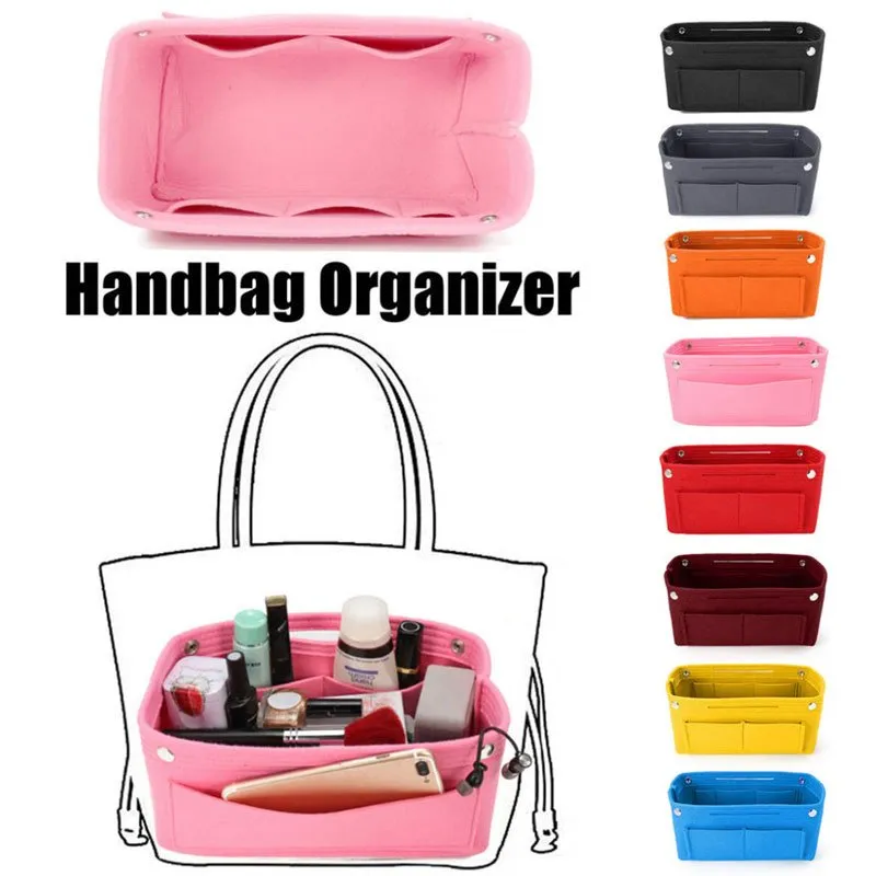 Multifunctional Felt Insert Bag For Women Multi Pocket Makeup And Cosmetic Organizer Portable Travel Purse And Red Handbag Storage Solution From Easecarry 7.13 DHgate.Com