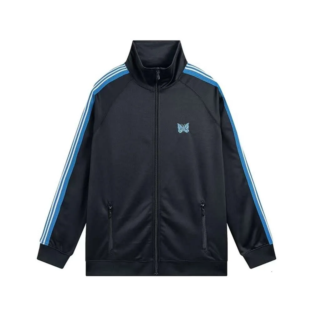 Mens Oversized Black Track Jacket With Butterfly From