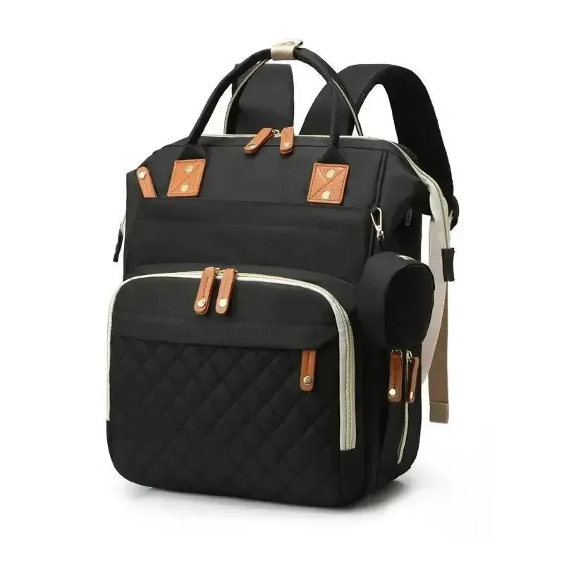 DHgate 2024Upgraded Baby Diaper Bag Backpack with USB Port Waterproof Maternity Nappy Bags for Mom Travel Black Set of 24 Bags Luggage Accessories