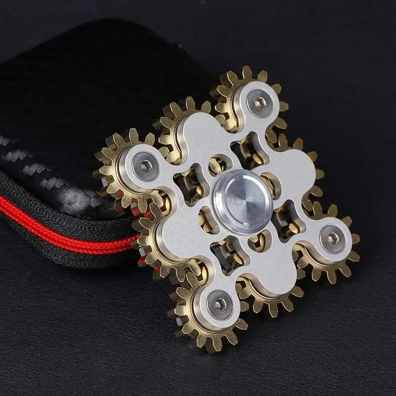 Toupie Fidget Copper Gear En Métal Cuivre/argent - Pour Gérer Stress, Anxiété, TDAH, Autisme, Neuve