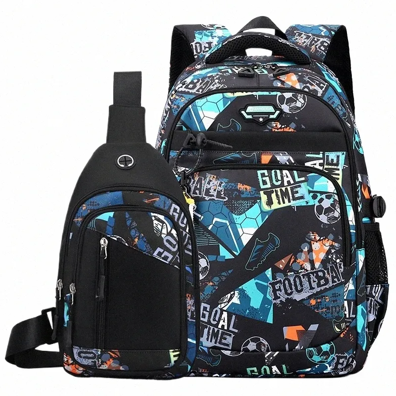 Football Print Backpacks And Chest Bags Set Cool Schoolbags For Boys And Girls 2024 From Dazzleclutch 35.96 DHgate.Com