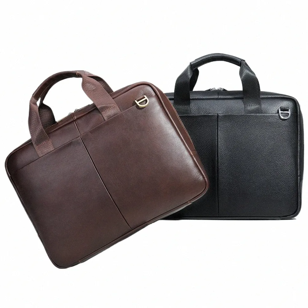 DHgate Genuine Leather Briefcase Bag for Men Stylish Office Handbag with 14 Laptop Compartment Bags Luggage Accessories