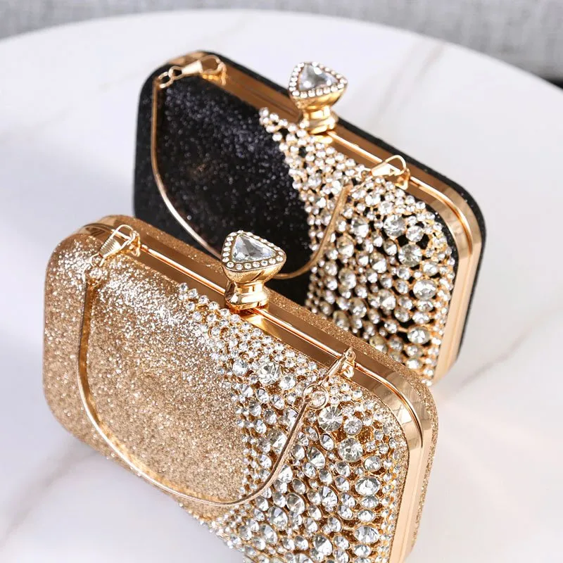 Women Diamd Evening Bag Glitter Hollow Out Gold Rhineste Handbag Ladies Chain Crystal Wedding Party Mini Purse Day Clutch W9XP From 39 51 DHgate