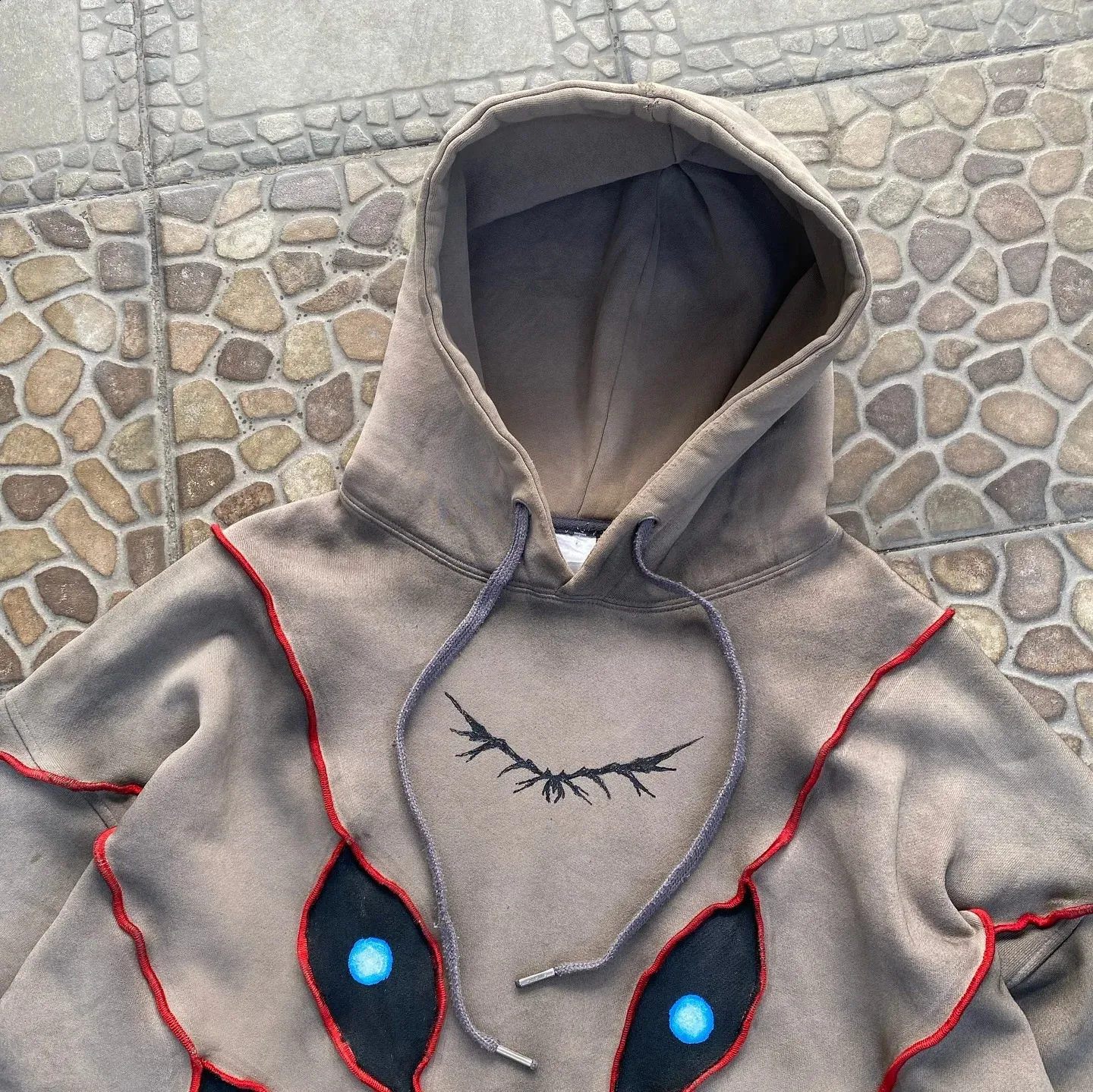 Gothic Eye Patchwork Hoodie: Y2K Retro Harajuku... From 