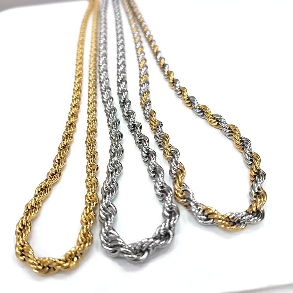 Wholesale 10pcs Stainless Steel Necklace Chain Mens Fashion Jewelry Lots  Silver Gold Twisted Chains Shop Now!