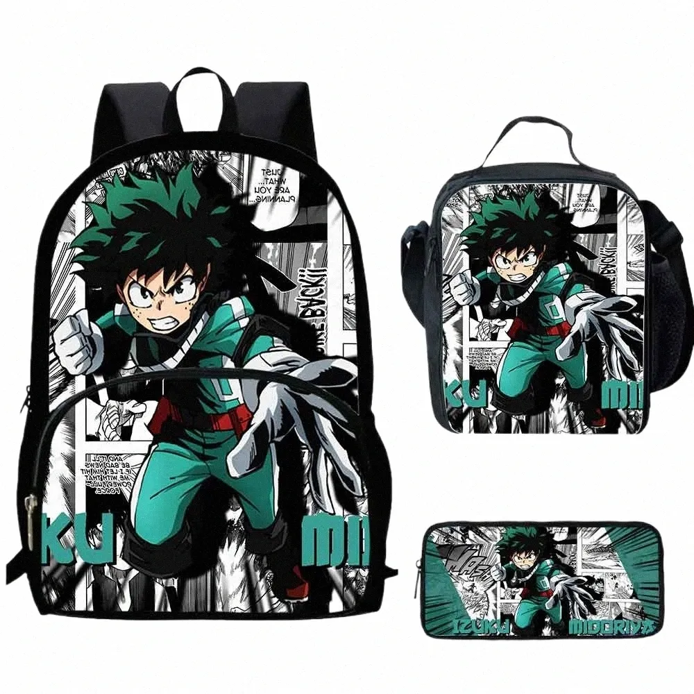 My Hero Academia Backpack Set W Lunch Bag Pencil Case Large School Bags From Dazzleclutch 29.74 DHgate.Com