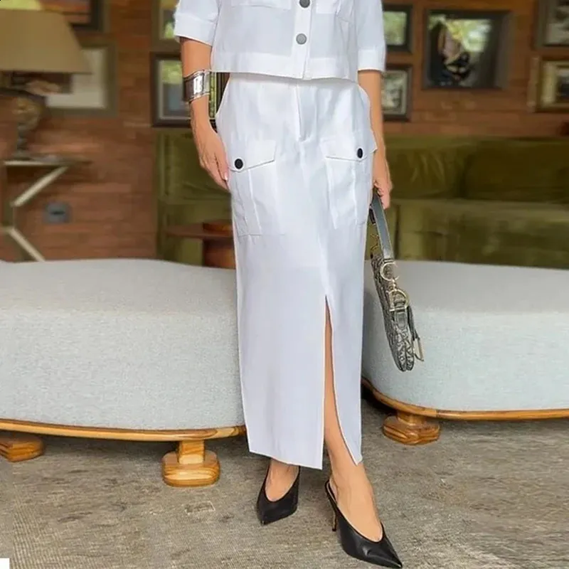 Two Piece Skirt Set Women Summer Vintage Loose Sleeveless Top and