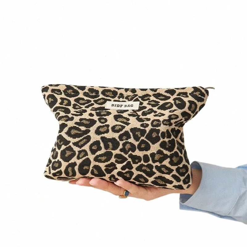 Leopard Print Makeup Bag Large Capacity Travel Cosmetic