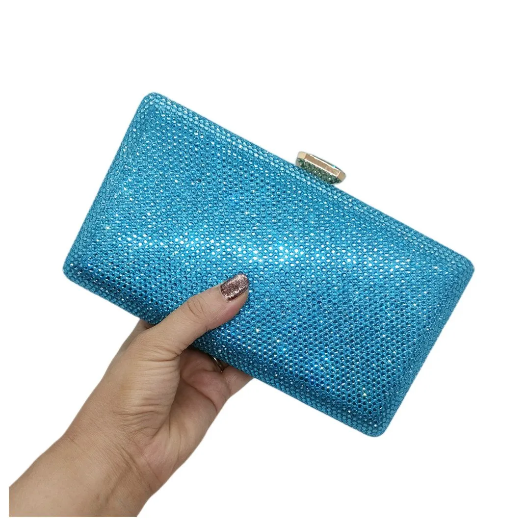 Sky Blue Crystal Clutch Evening Purses For Weddings For Women Perfect For Weddings Parties And Dinners Rhinestone Box Handbag With Diamd Purse By Chaliwini From Chicsatchel 55.69 DHgate.Com