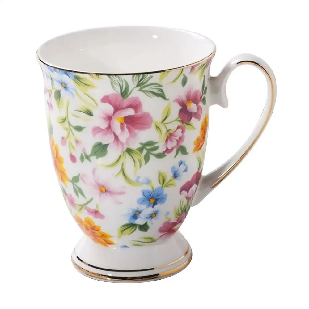 Tasse Céramique Fleur Tasse à Thé En Céramique Fleur Tulipe Avec Soucoupe - 300 Ml - Forme Irrégulière - Lave-vaisselle Safe Tasse Thé Café 300ml