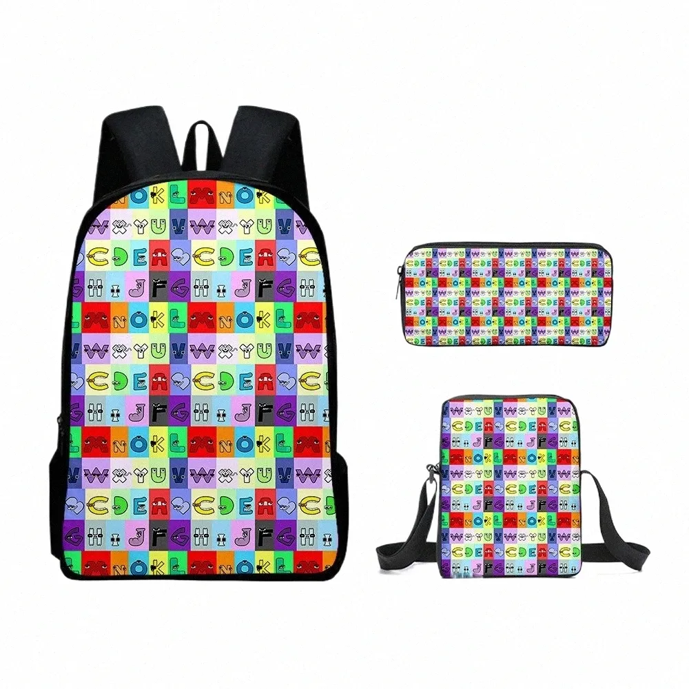 Hgxim Alphabet Print Backpack – Lightweight Large Capacity Leisure Bag, 3D Printing School & Travel Bag - View #8