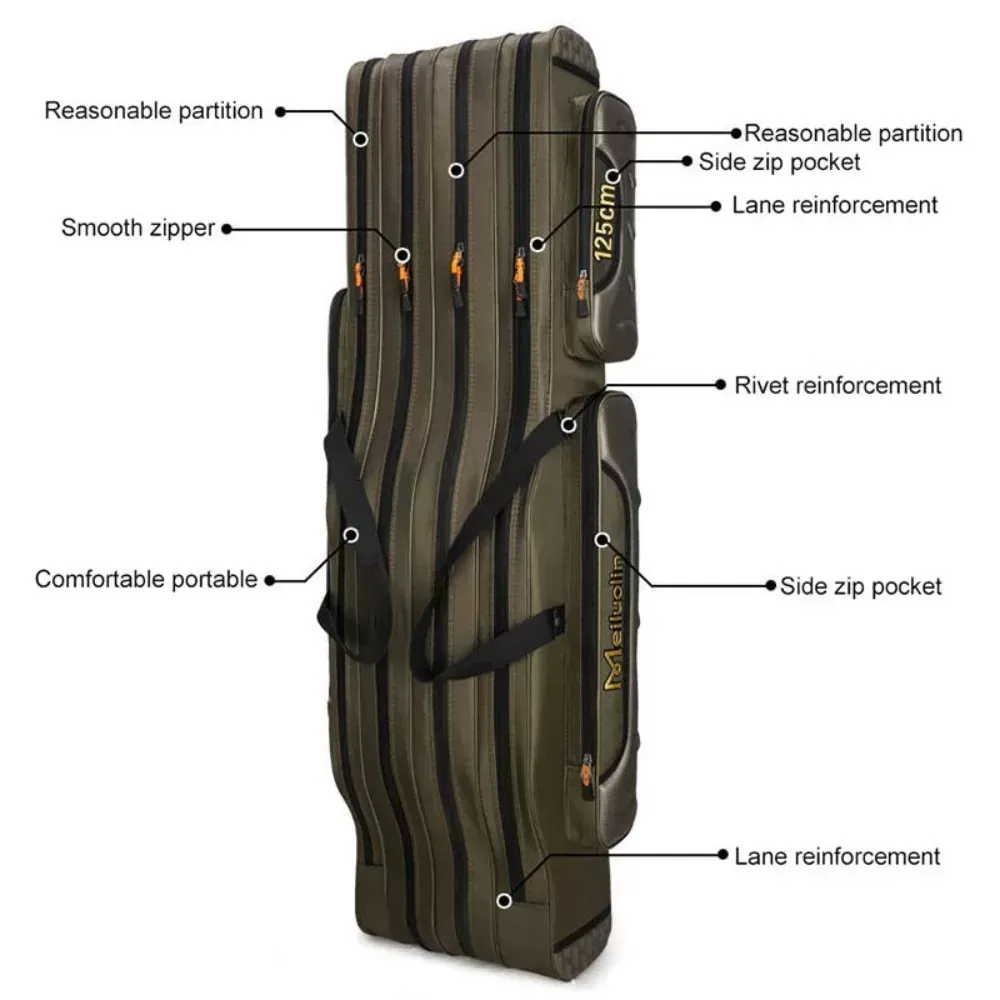 BESTonZON Fishing Rod Bag With Protective Cover Portable