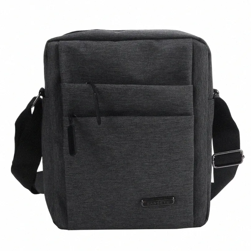Waterproof Canvas Messenger Bag - Men's Shoulder Briefcase, Solid Color ...