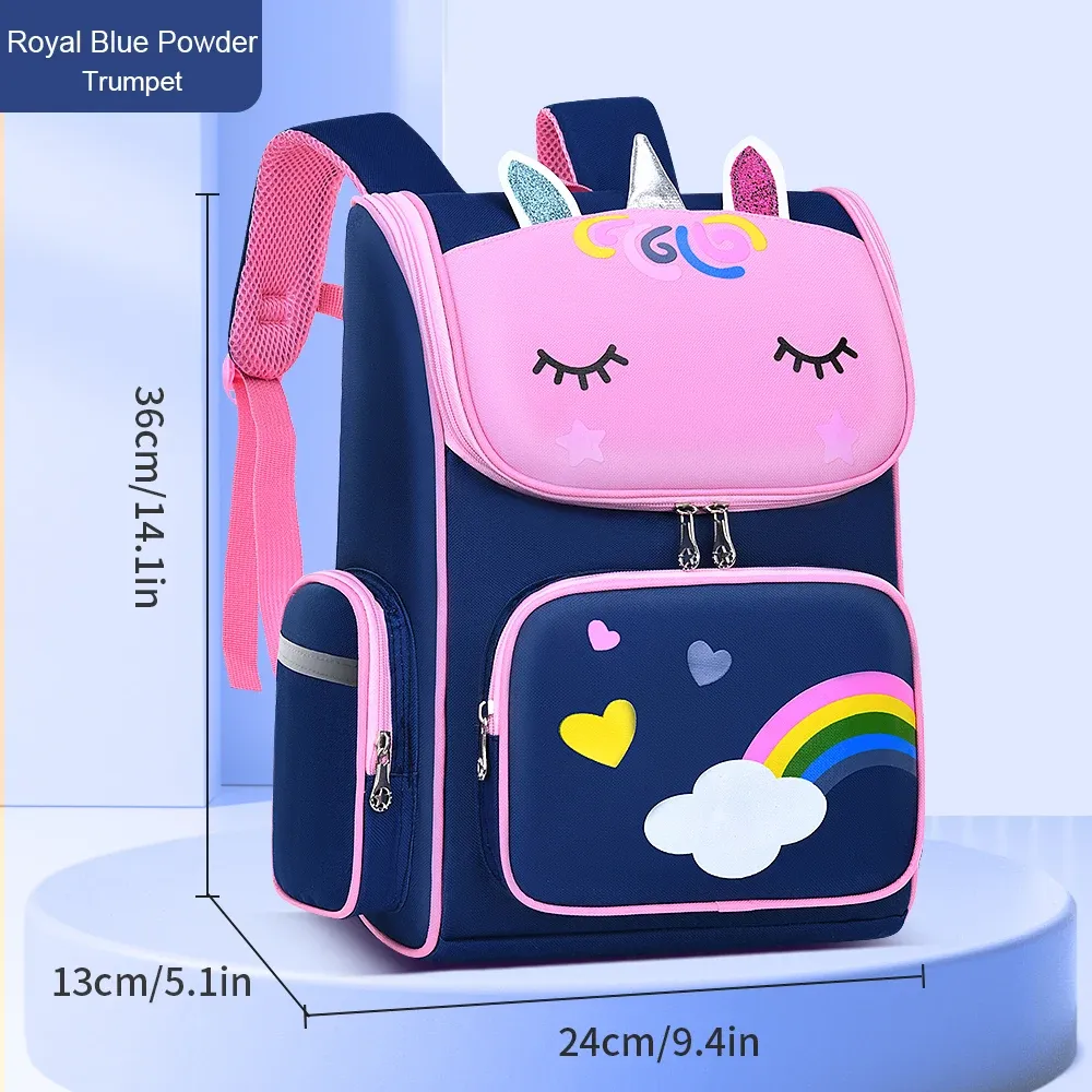 Cute Cartoon Backpack For Kids 6-12 Years - Yellow School Bookbag With Lunch Bag & Pencil Case