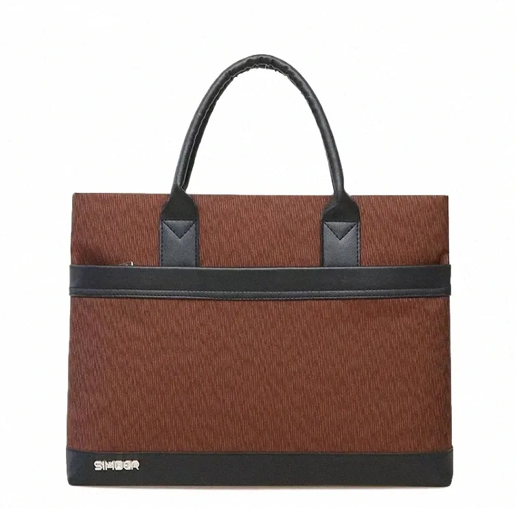 Brown Leather Briefcase for Men SIMOER 536: Stylish Laptop Bag